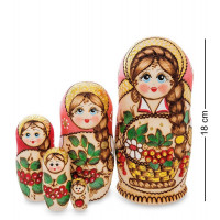 Матрешка деревянная Анастасия 18 см 5 мест